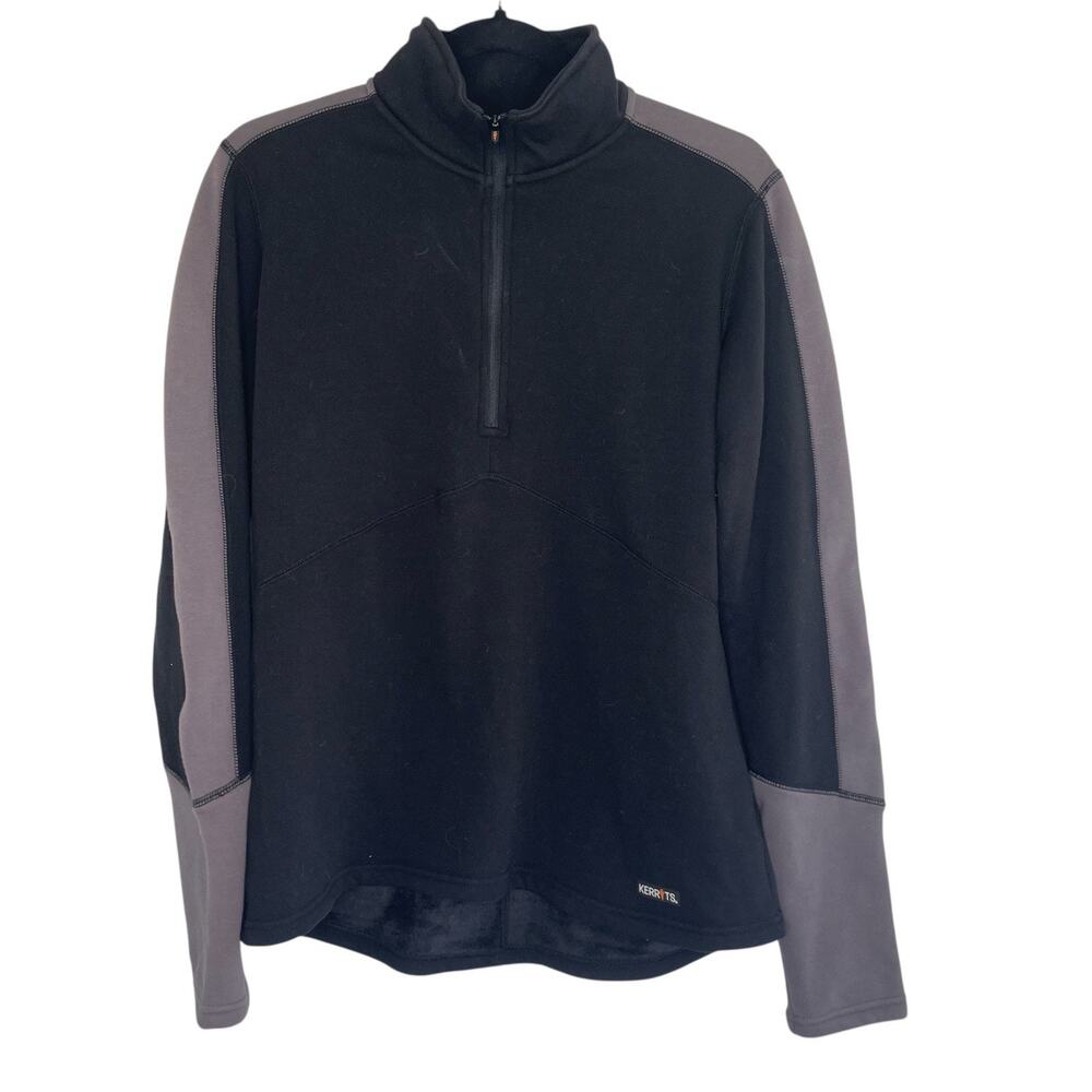 Kerrits Centerline Fleece Zip Neck Black Brown Size M